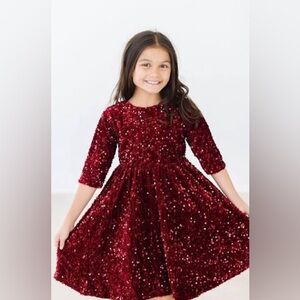4T Mila & Rose Elegant Cranberry Red Sequin Formal Holiday Dress new w/out tags